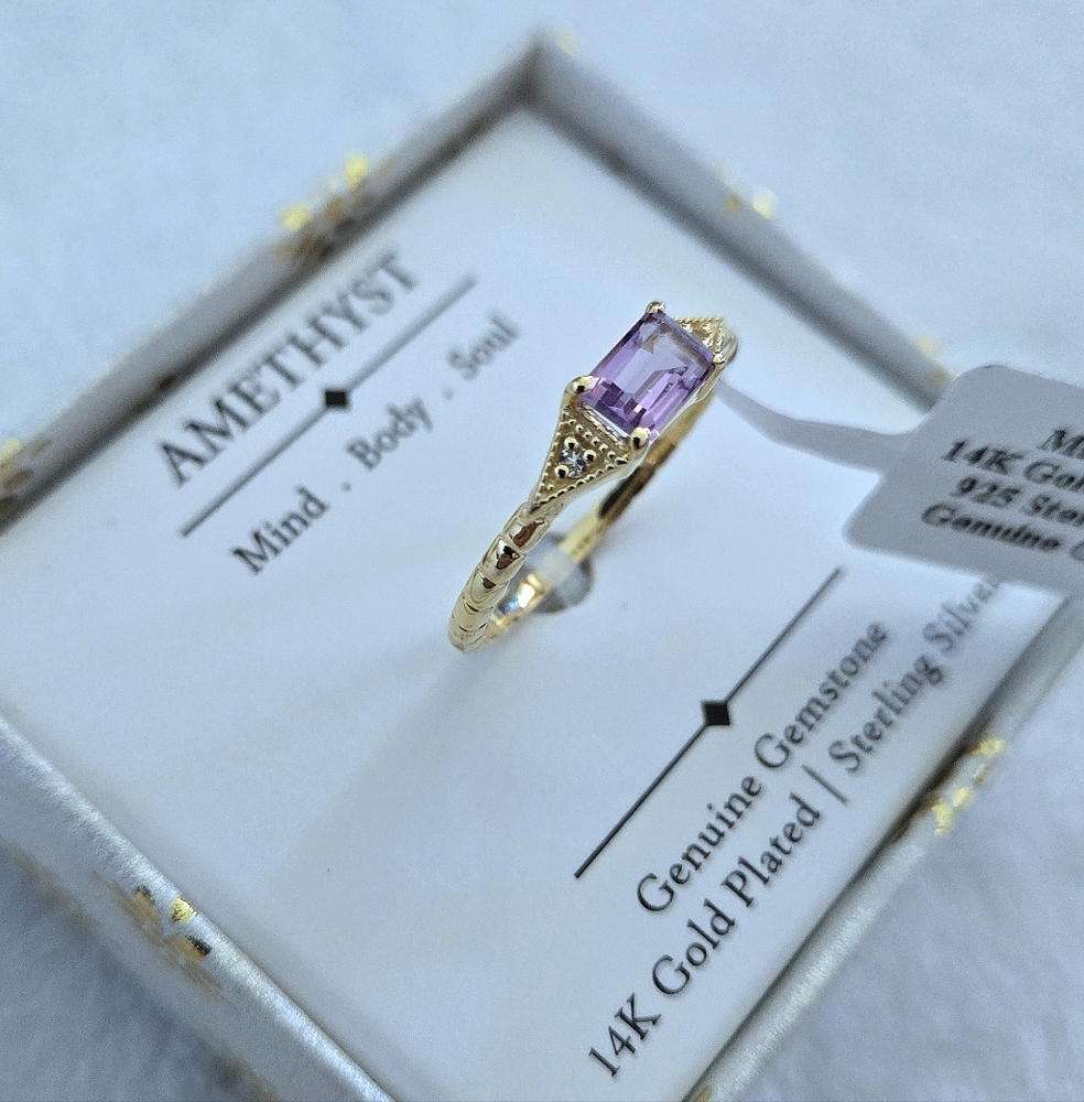 Shivam Amethyst💜 with White Topaz Ring💍 - NIB - Picture 4 of 16